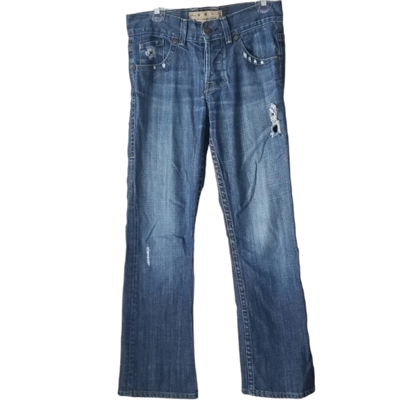 William Rast Billy Flare Distressed Jeans with  Button Fly Size 29 - Picture 1 of 15
